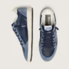 Damen-Sneaker «Ball Star LTD» aus dunkelblauem Leder mit hellblauem Swarovski-Kristallstern und Wildledereinsätzen