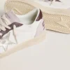 Damen-Sneaker «Ball Star LTD» aus Nappa mit platinfarbenem Lederstern und Fersenlasche aus burgunderrotem Nubukleder