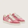 Damen-Sneaker «Ball Star LTD» aus rosa Wildleder mit cremefarbenem Lederstern und roten Wildledereinsätzen