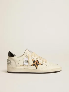 Damen-Sneaker «Ball Star» mit Stern im Leopardenmuster, verziert mit Swarovski-Kristallen