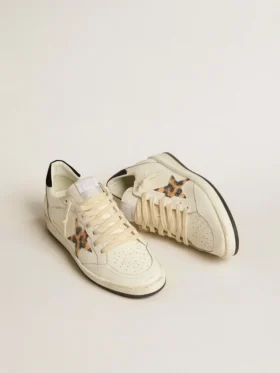 Damen-Sneaker «Ball Star» mit Stern im Leopardenmuster, verziert mit Swarovski-Kristallen
