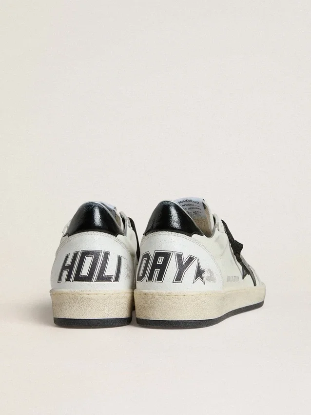 Damen-Sneaker «Ball Star Wishes» aus Nappa mit schwarzem Naplak-Stern und Fersenlasche