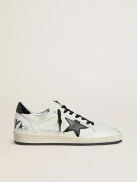 Damen-Sneaker «Ball Star Wishes» aus Nappa mit schwarzem Naplak-Stern und Fersenlasche