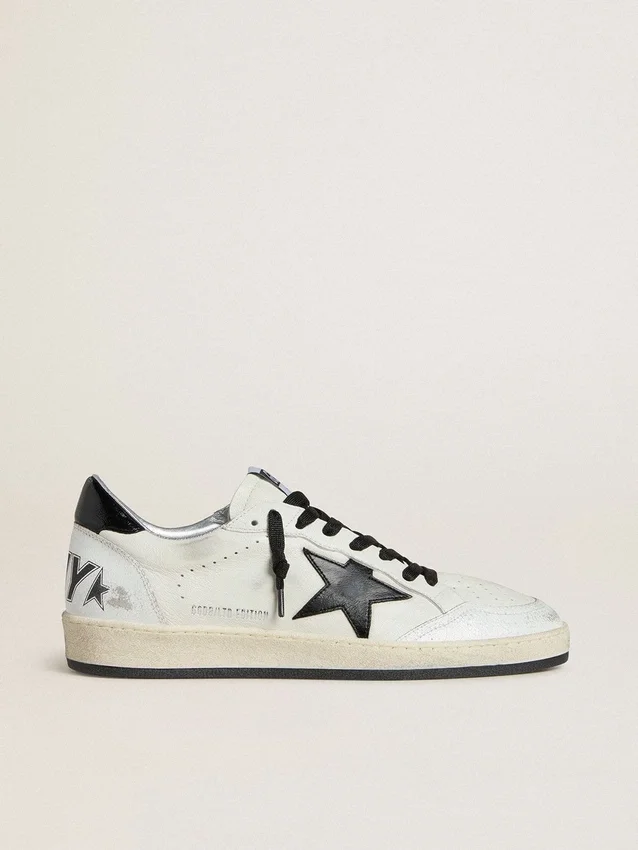 Damen-Sneaker «Ball Star Wishes» aus Nappa mit schwarzem Naplak-Stern und Fersenlasche