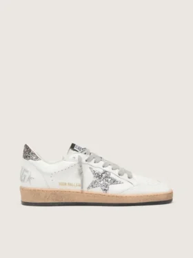 Damen-Sneaker «Ball Star Wishes» aus Nappaleder mit Glitzerstern und Fersenlasche