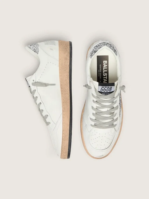 Damen-Sneaker «Ball Star Wishes» aus Nappaleder mit Glitzerstern und Fersenlasche