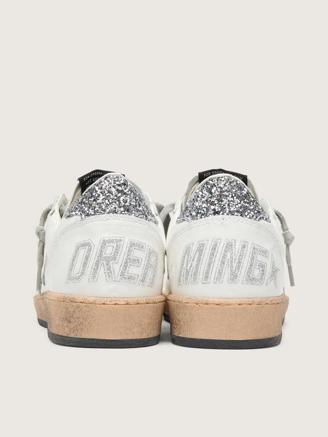 Damen-Sneaker «Ball Star Wishes» aus Nappaleder mit Glitzerstern und Fersenlasche