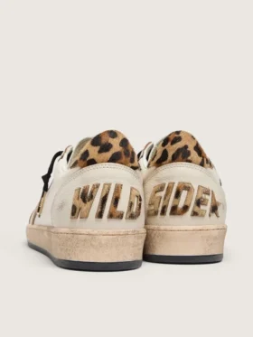 Damen-Sneaker «Ball Star Wishes» mit Stern aus Wildleder und Fersenlasche aus Ponyfell mit Leopardenmuster