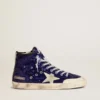 Damen-Sneaker «Francy Penstar» in leuchtend blauen Pailletten mit eisgrauem Stern aus Wildleder