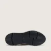 Damen-Sneaker mit Running Sole aus cremefarbenem Nylon und Leder mit grünem Lederstern