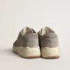 Damen-Sneaker «Running Sole» aus grauem Wildleder mit grauem Wildlederstern und Fersenlasche