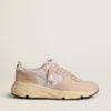 Damen-Sneaker «Running Sole» aus Mesh und Nubuk mit silbermetallischem Lederstern