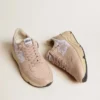 Damen-Sneaker «Running Sole» aus Mesh und Nubuk mit silbermetallischem Lederstern