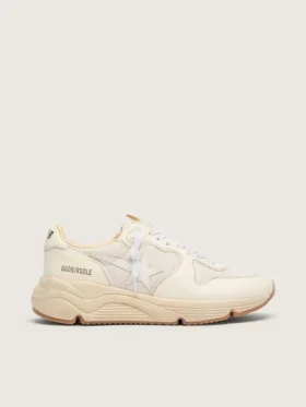 Damen-Sneaker «Running Sole» aus Mesh und weissem Nappa