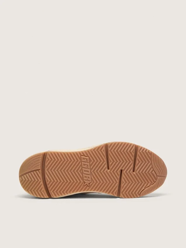 Damen-Sneaker «Running Sole» aus Mesh und weissem Nappa