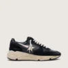 Damen-Sneaker «Running Sole» aus schwarzem Nappa und Wildleder