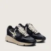 Damen-Sneaker «Running Sole» aus schwarzem Nappa und Wildleder