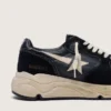 Damen-Sneaker «Running Sole» aus schwarzem Nappa und Wildleder