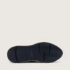 Damen-Sneaker «Running Sole» in silbernem Glitzer und taubengrauem Wildleder