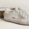 Damen-Super-Star-Ski aus hellgrauem Nylon mit metallischem Lederstern und Fersenlasche