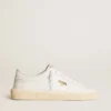Damen-Tennissneaker aus weissem Leder