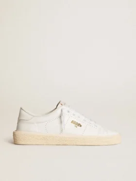 Damen-Tennissneaker aus weissem Leder