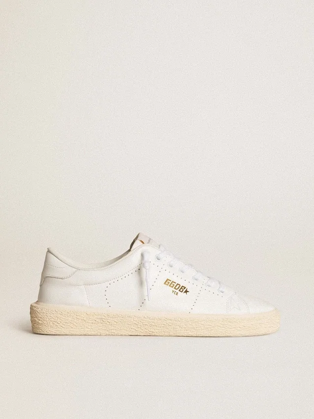 Damen-Tennissneaker aus weissem Leder