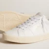 Damen-Tennissneaker aus weissem Leder