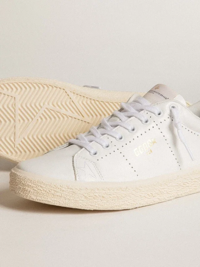 Damen-Tennissneaker aus weissem Leder