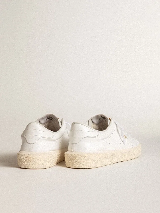 Damen-Tennissneaker aus weissem Leder