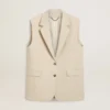 Damen-Weste aus Wollmischung in Khaki