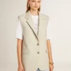 Damen-Weste aus Wollmischung in Khaki