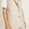 Damen-Weste aus Wollmischung in Khaki