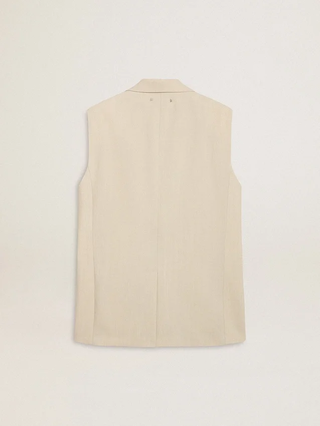 Damen-Weste aus Wollmischung in Khaki