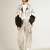 Damen-Windjacke aus silber-schwarzem Funktionsstoff