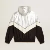 Damen-Windjacke aus silber-schwarzem Funktionsstoff