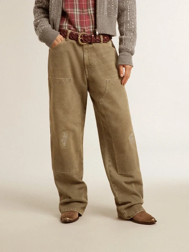 Damenhose aus Baumwolle mit Used-Look