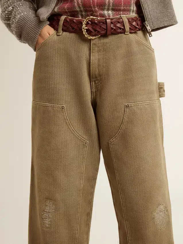 Damenhose aus Baumwolle mit Used-Look