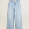 Damenhose aus Denim im Used-Look