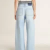 Damenhose aus Denim im Used-Look