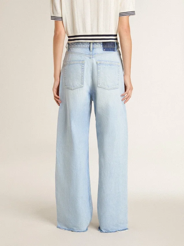 Damenhose aus Denim im Used-Look