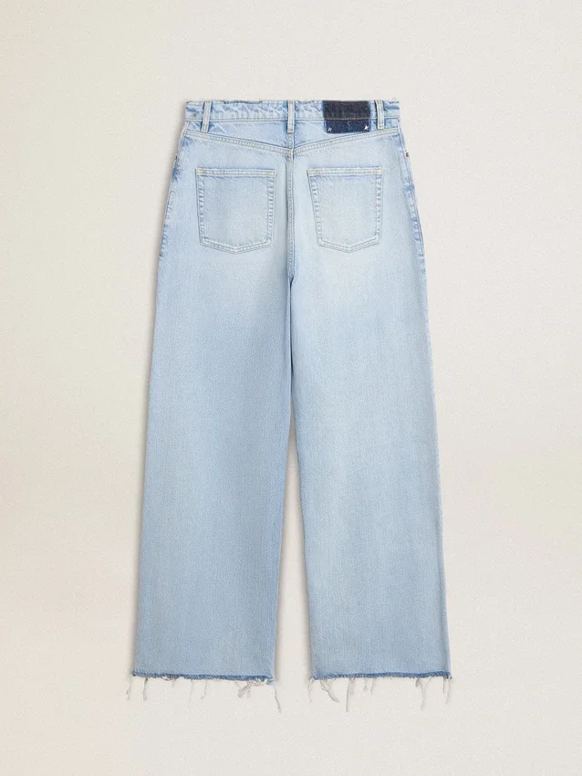 Damenhose aus Denim im Used-Look