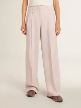 Damenhose aus rosa, tailliertem Wollstoff