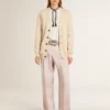 Damenhose aus rosa, tailliertem Wollstoff