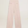 Damenhose aus rosa, tailliertem Wollstoff