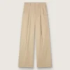 Damenhose aus Wollgabardine in Sand