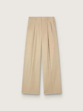 Damenhose aus Wollgabardine in Sand