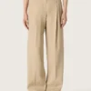 Damenhose aus Wollgabardine in Sand