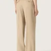 Damenhose aus Wollgabardine in Sand