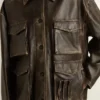 Damenjacke aus gealtertem braunem Nappaleder